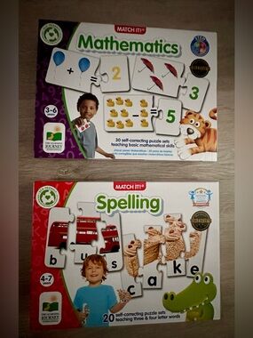 THE LEARNING JOURNEY Bundle: Match It! Math AND Spelling Puzzles